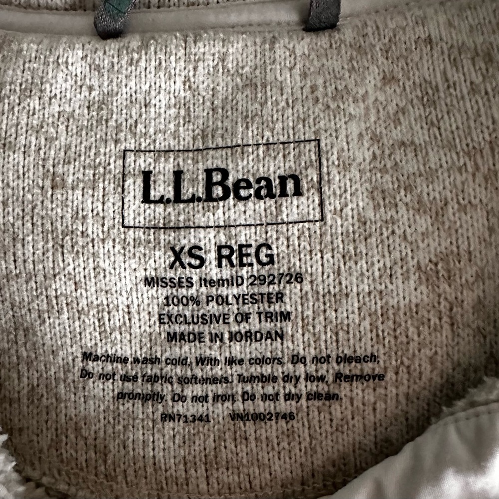 L.L.Bean Classic Outdoorsy Gorpcore Sweater Fleece Pullover - Tan/Oatmeal - XS - Picture 4 of 7